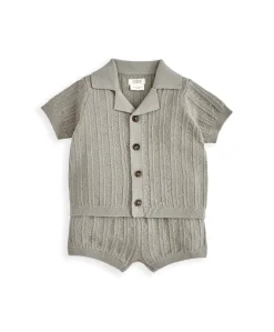 Knitted Shirt & Shorts Outfit Set