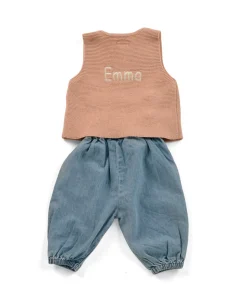 Knitted Waistcoat and Denim Trousers