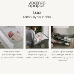 Lua Bedside Crib - Sage