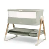 Lua Bedside Crib with Sheet & Mattress Protector Bundle - Sage/White