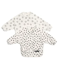 Mamas & Papas Another Fox Long Sleeved Bibs (2 Pack) Faces/Cheetah Spot