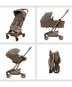 Maxi-Cosi Fame Cabin Pushchair Bundle with Maxi-Cosi Coral Slide Pro Car Seat & Base (5 Pieces) -Truffle