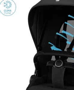 Maxi-Cosi Fame Premium Pushchair Bundle with Pebble 360 Pro 2 Car Seat & Base – Black with Black Wheels