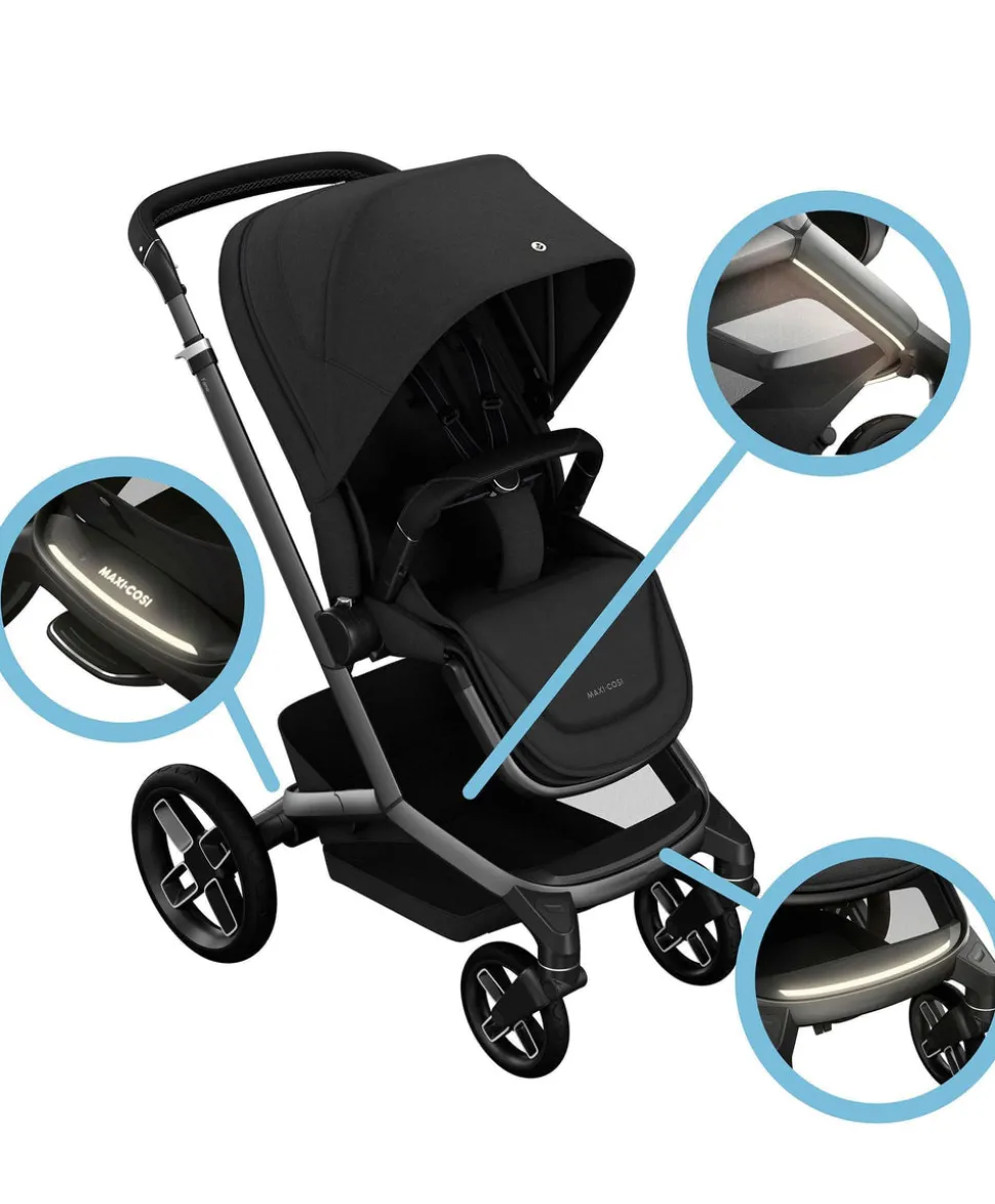 Maxi-Cosi Fame Pushchair & Carrycot - Twillic Black