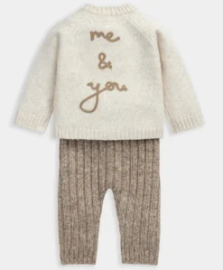 Me and You Bear Cardigan and Leggings Outfit Set