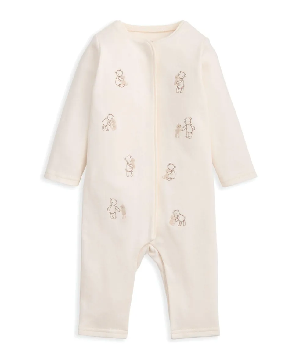 0-3m Embroidered Teddy Bear Romper Baby Gift Box - Medium