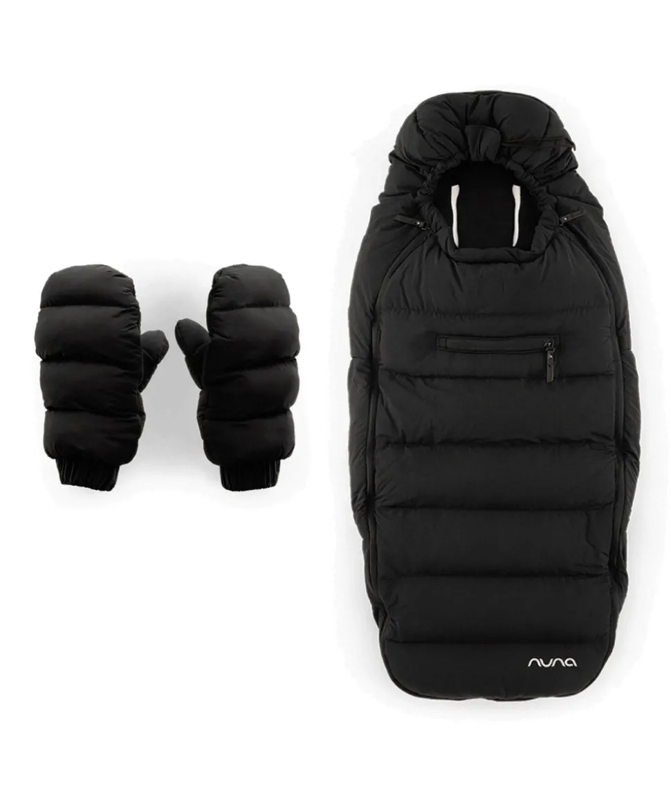 Nuna Winter Strolller Footmuff Set with Gloves & Bag - Caviar