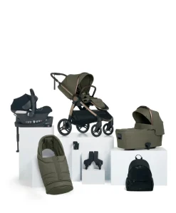 Ocarro 2 Complete Pushchair Bundle with Cybex Aton B2 i-Size Baby Car Seat (8 Pieces) – Evergreen