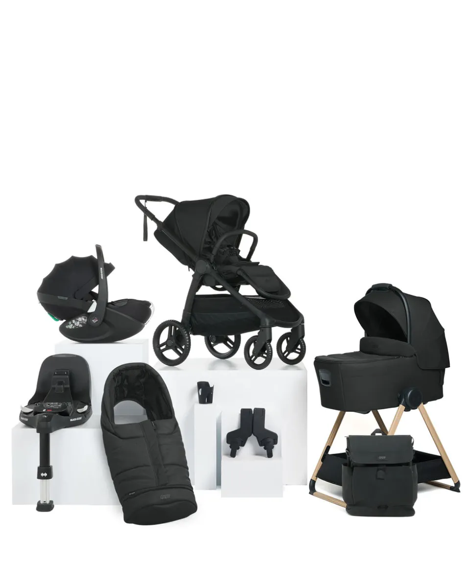 Ocarro 2 Complete Pushchair Bundle with Maxi-Cosi Pebble 360 Pro² Car Seat & Base (9 Pieces) - Eclipse