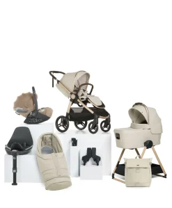 Ocarro 2 Complete Pushchair Bundle with Cybex Cloud T i-Size Rotating Baby Car Seat & Base - (9 Pieces) - Shell/Cozy Beige