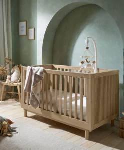 Oska Cotbed & Premium Pocket Spring Cotbed Mattress Bundle - Oak