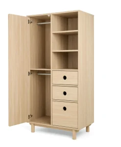 Oska 3 Piece Cotbed Range With Wide Dresser Changer & Wardrobe - Oak