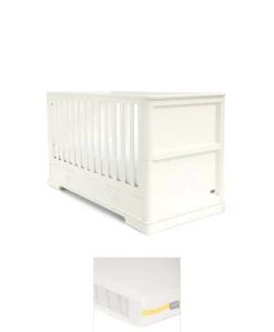 Oxford Cotbed & Essential Airflow Pocket Spring Mattress Bunlde - Off-White