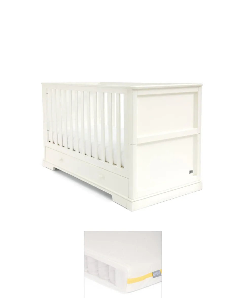 Oxford Cotbed & Essential Airflow Pocket Spring Mattress Bunlde - Off-White