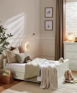 Oxford Cotbed & Luxury Hybrid Twin Mattress Bundle - Off-White