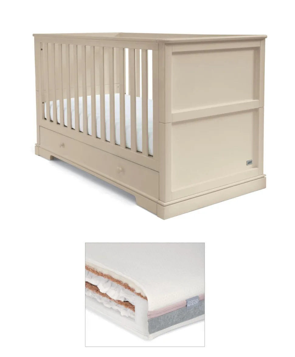 Oxford Cotbed & Luxury Hybrid Twin Cotbed Mattress - Cashmere
