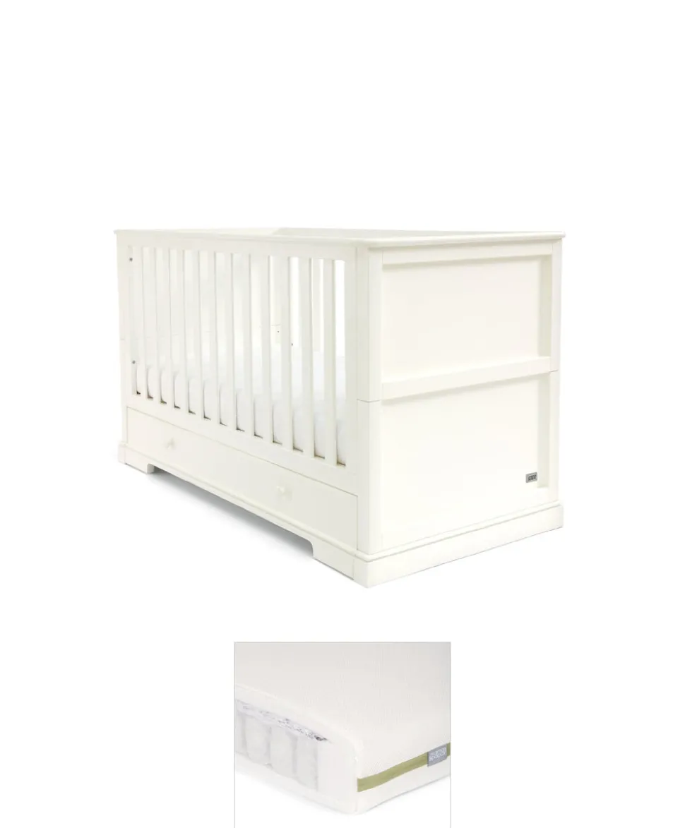 Oxford Cotbed & Premium Pocket Spring Mattress Bundle - Off-White