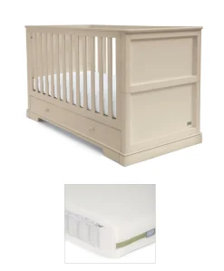 Oxford Cotbed & Premium Pocket Spring Cotbed Mattress - Cashmere
