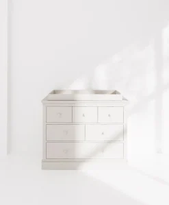 Oxford Nursery Bundle with Lua Bedside Crib (6 Piece) – Off-White