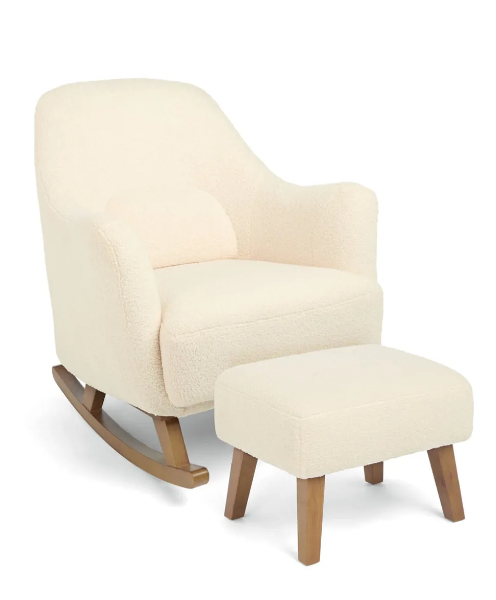 Penrose Nursing Chair & Stool - Off White Boucle