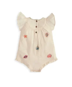 Pink Embroidered Romper