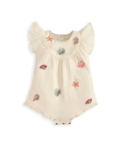 Pink Embroidered Romper