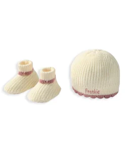 Pink Knitted Hat & Booties