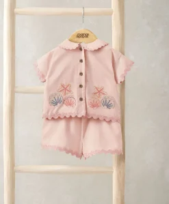 Pink Resort Shirt & Shorts Outfit Set
