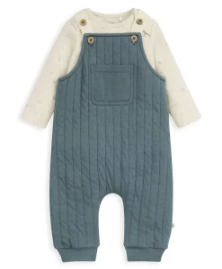 Quilted Dungarees and Oatmeal Bodysuit