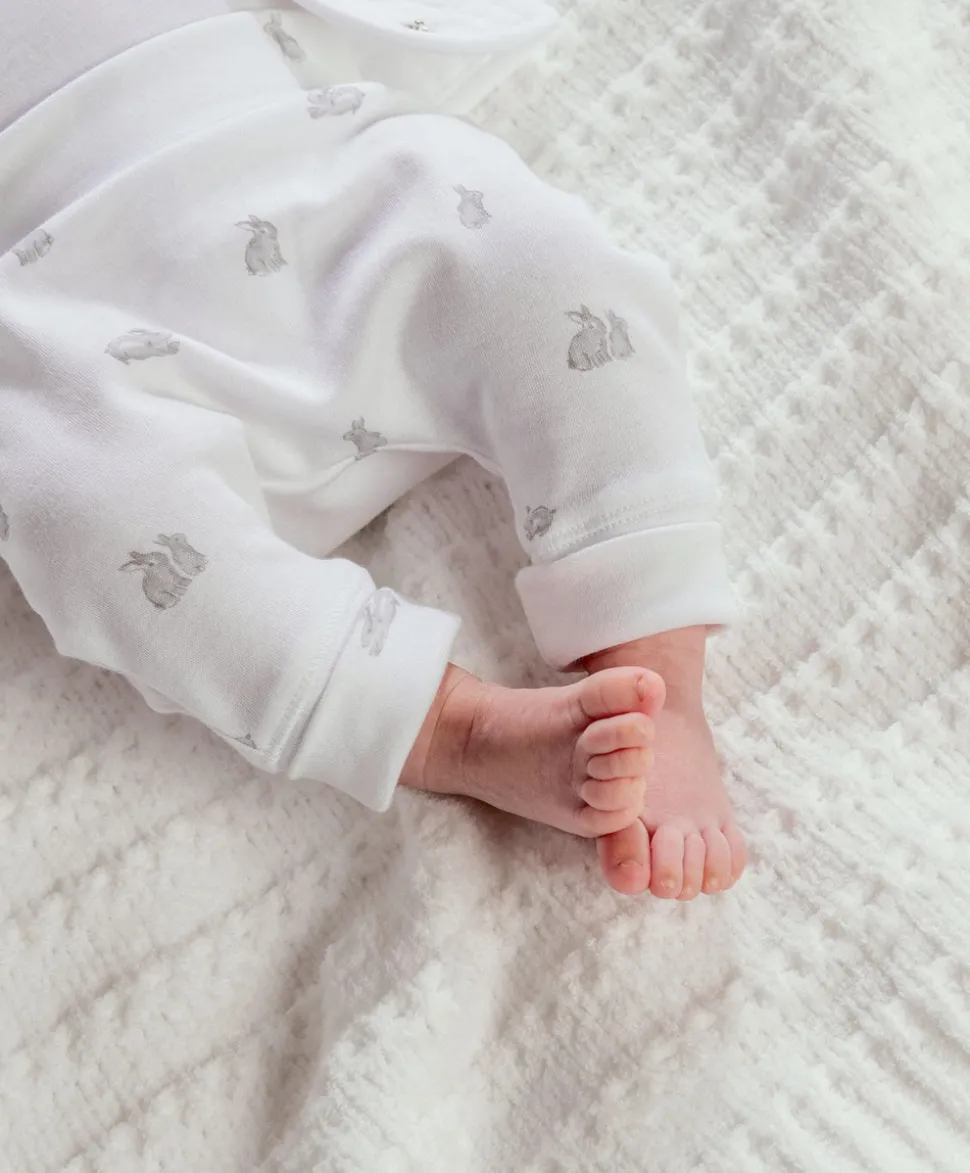 Quilted Jacket Bodysuit and Bottoms Set (3 Pieces) Bunny Print