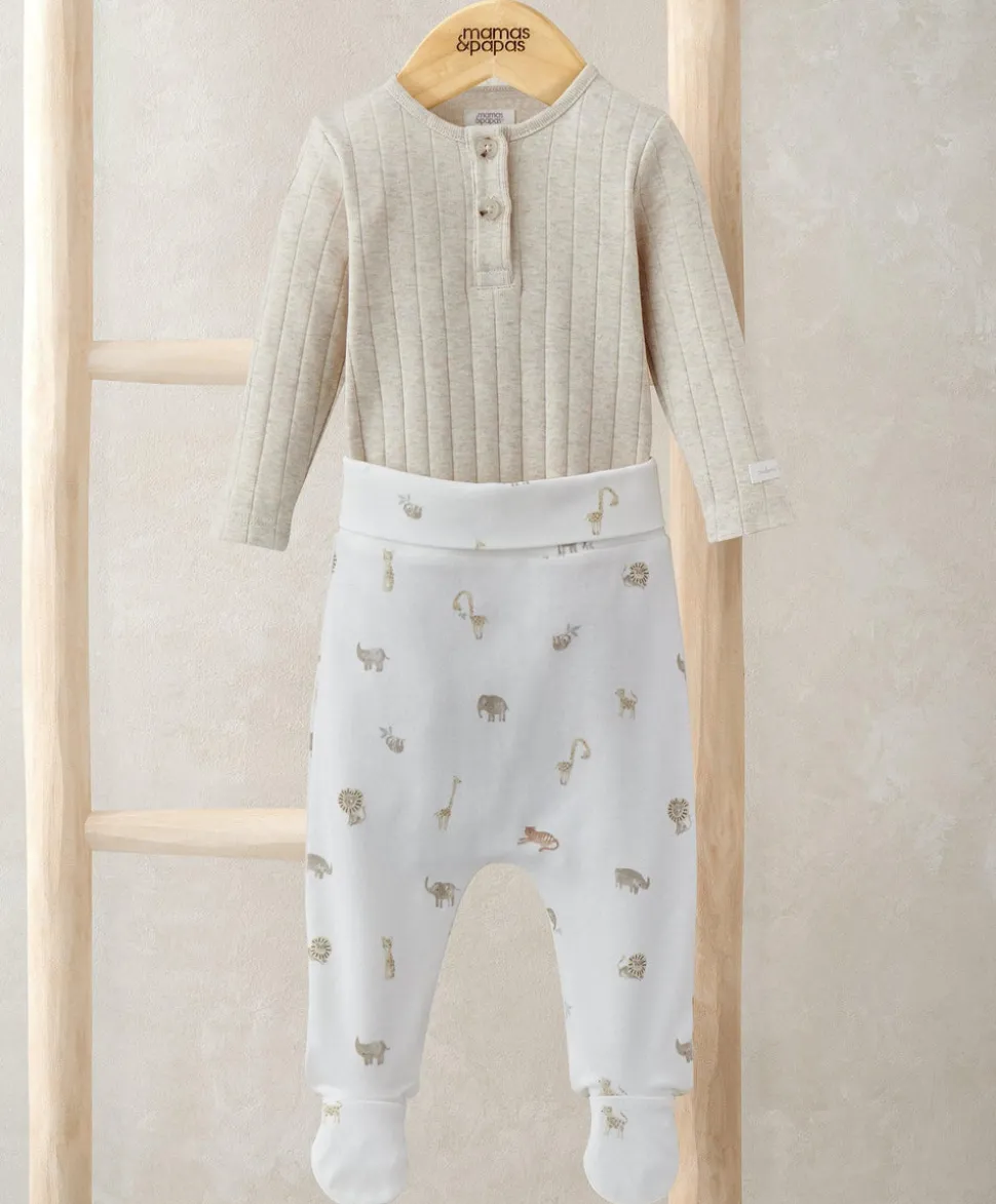 Ribbed Safari Bodysuit & Leggings Set