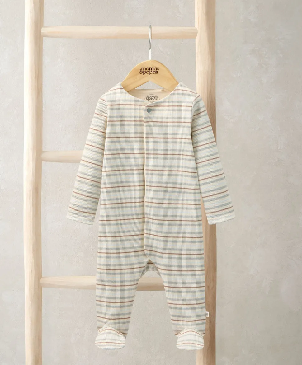 Ribbed Stripe Sleepsuit