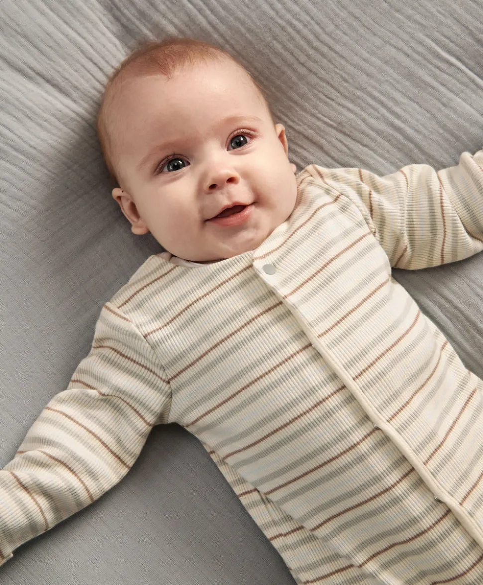 Ribbed Stripe Sleepsuit