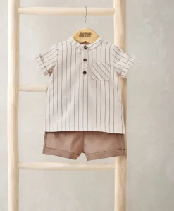 Rust Shirt & Shorts Outfit Set