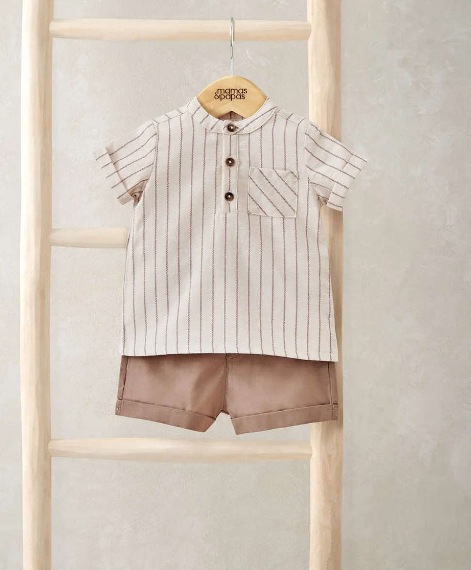 Rust Shirt & Shorts Outfit Set