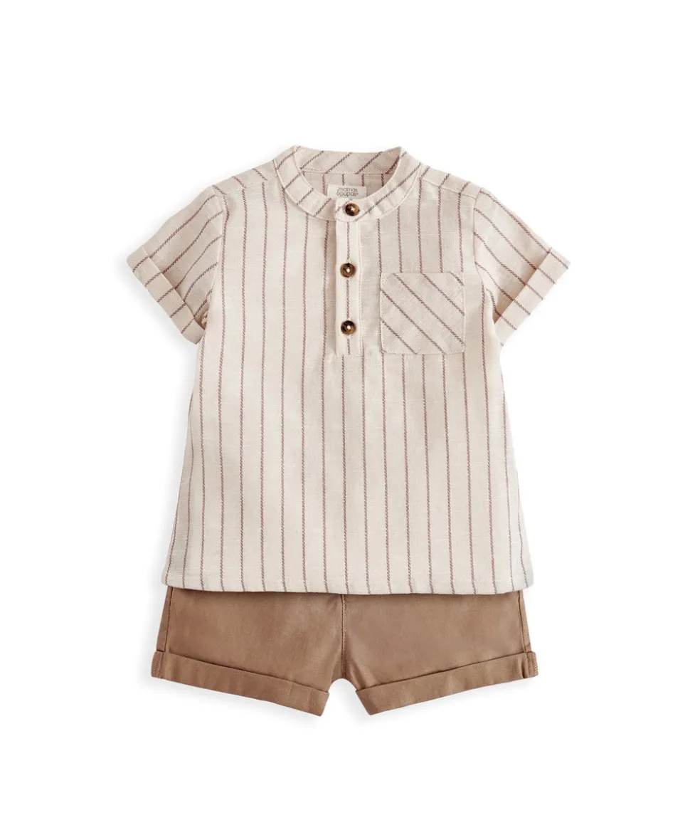 Rust Shirt & Shorts Outfit Set