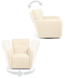 Settle Swivel Nursing Chair - Off White Boucle