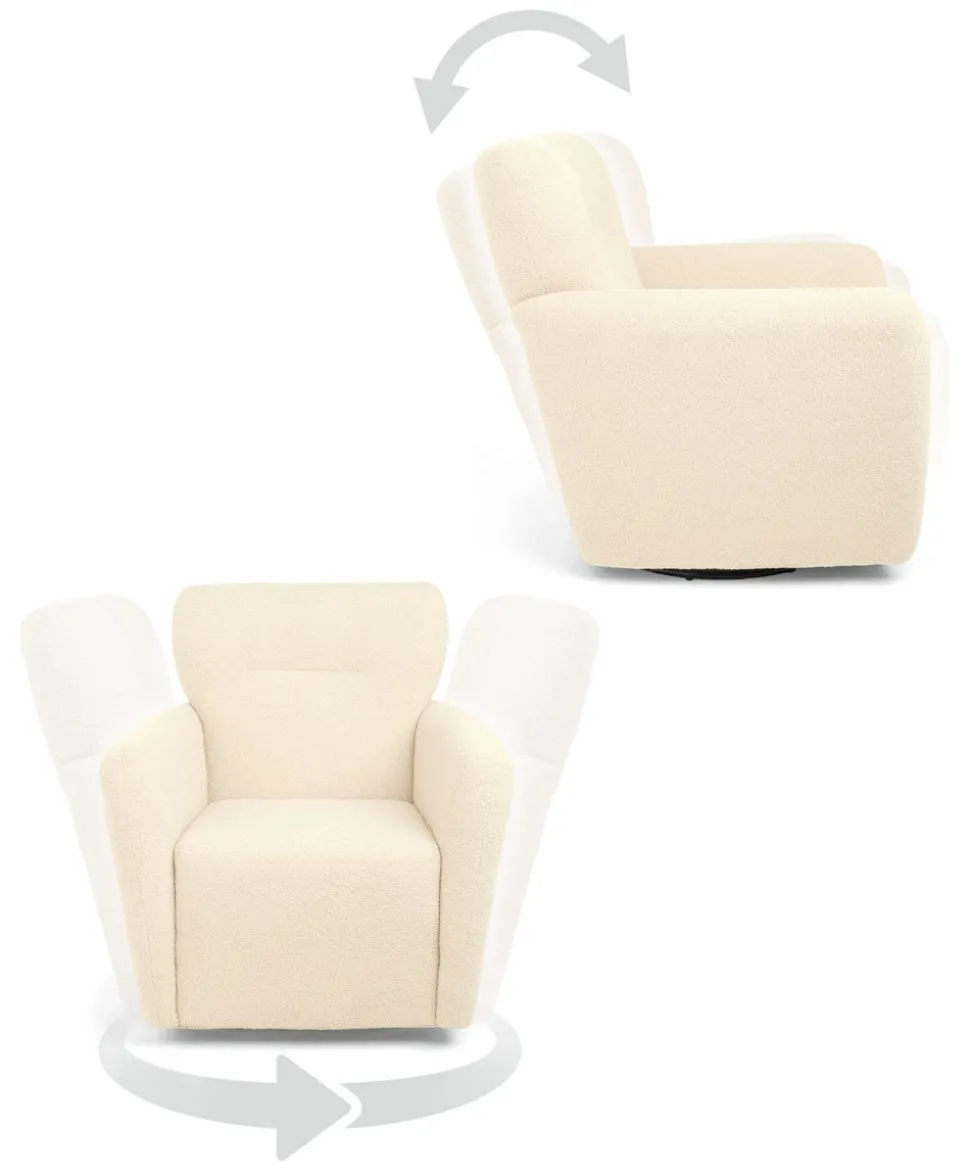 Settle Swivel Nursing Chair - Off White Boucle