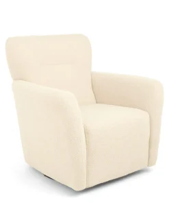 Settle Swivel Nursing Chair & Stool - Off White Boucle