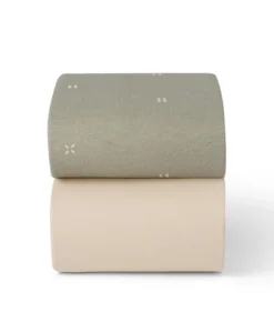 Snuz Twin Pack Cot & Cotbed Sheets - Sage Cross