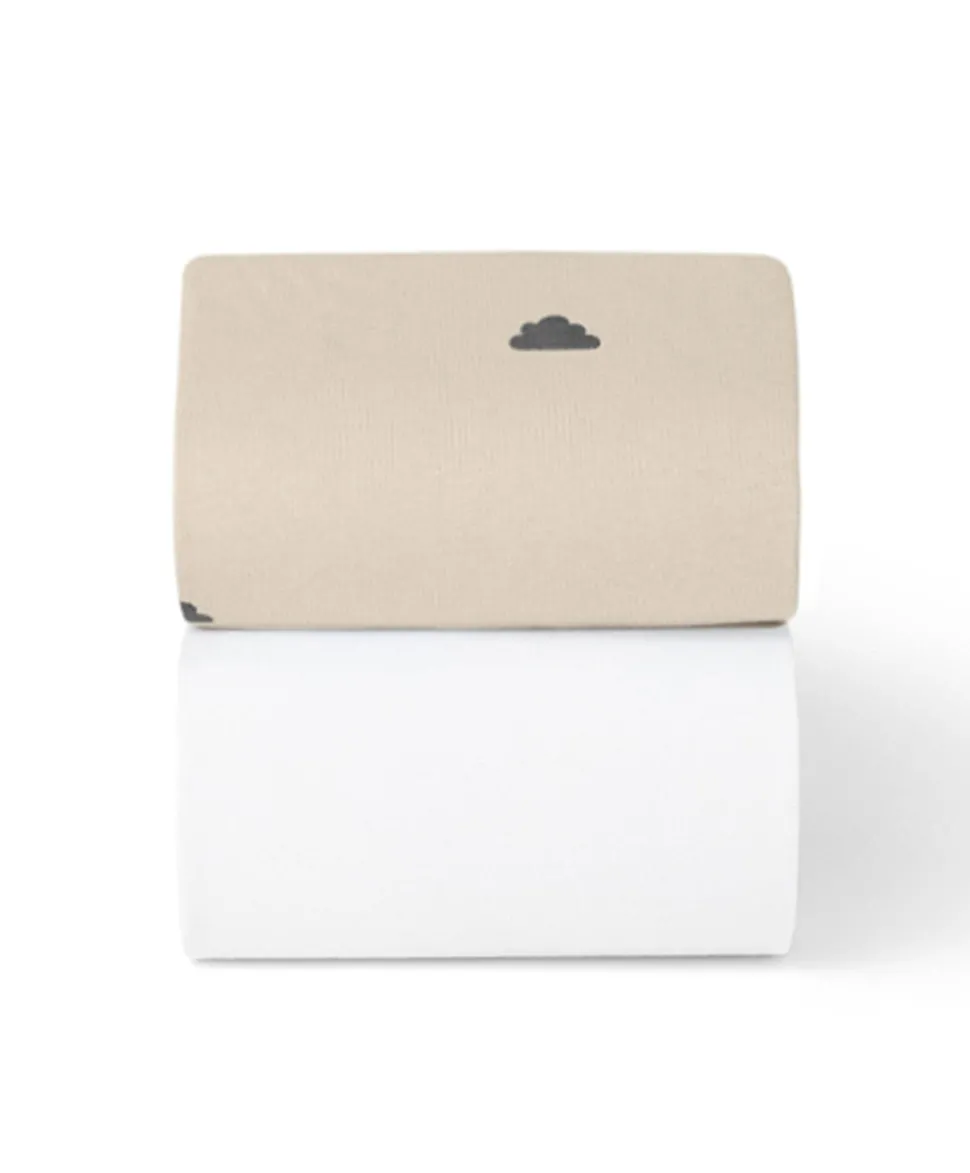 Snuz Twin Pack Cot & Cotbed Sheets - Sand Cloud