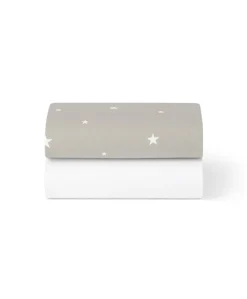 Snuz Twin Pack Crib Sheets - Grey Star