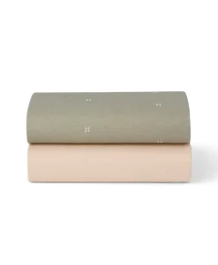 Snuz Twin Pack Crib Sheets - Sage Cross