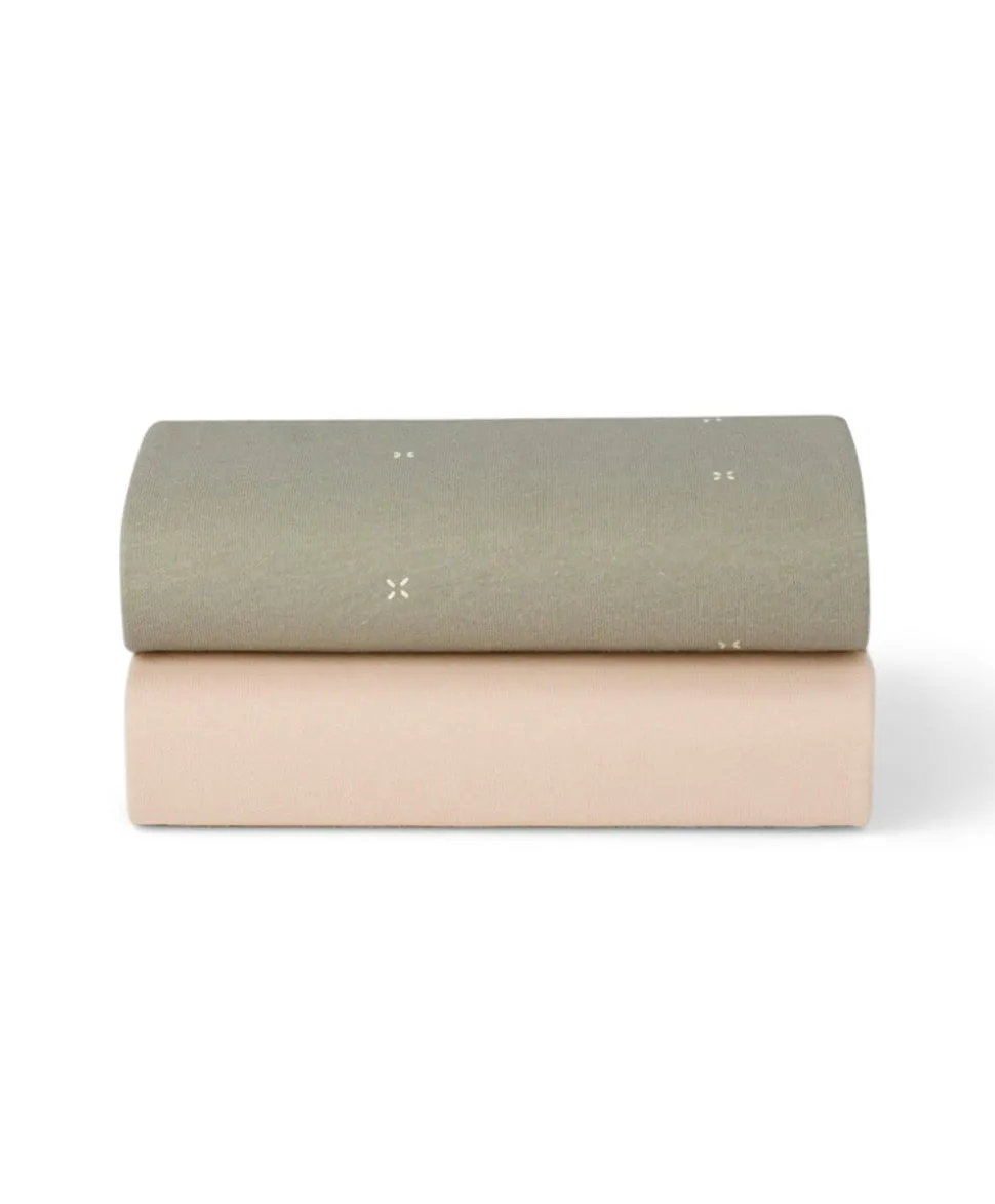 Snuz Twin Pack Crib Sheets - Sage Cross