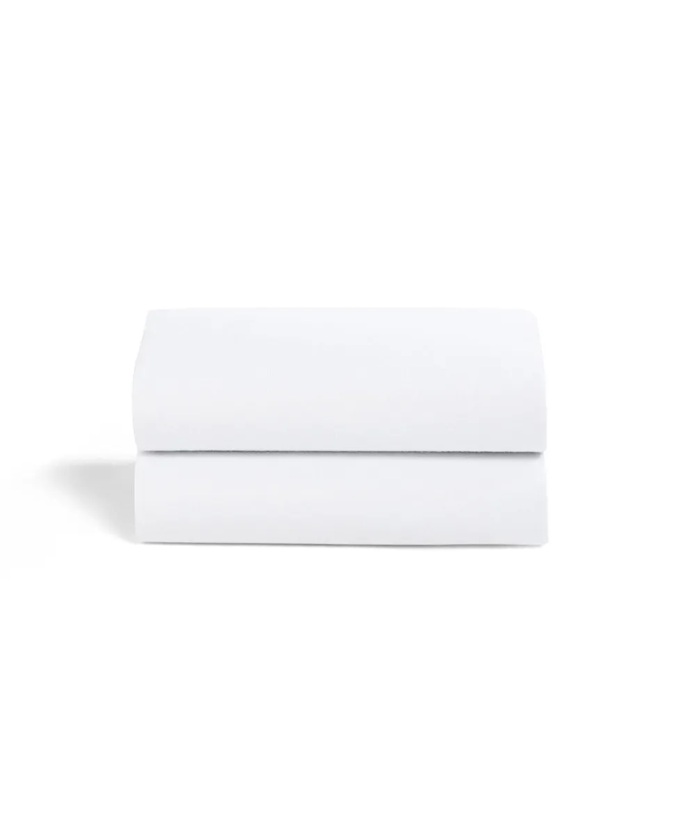 Snuz Twin Pack Moses Basket Sheets - White