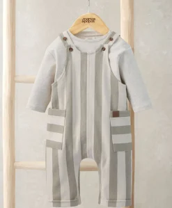 Striped Dungarees & Ribbed Top