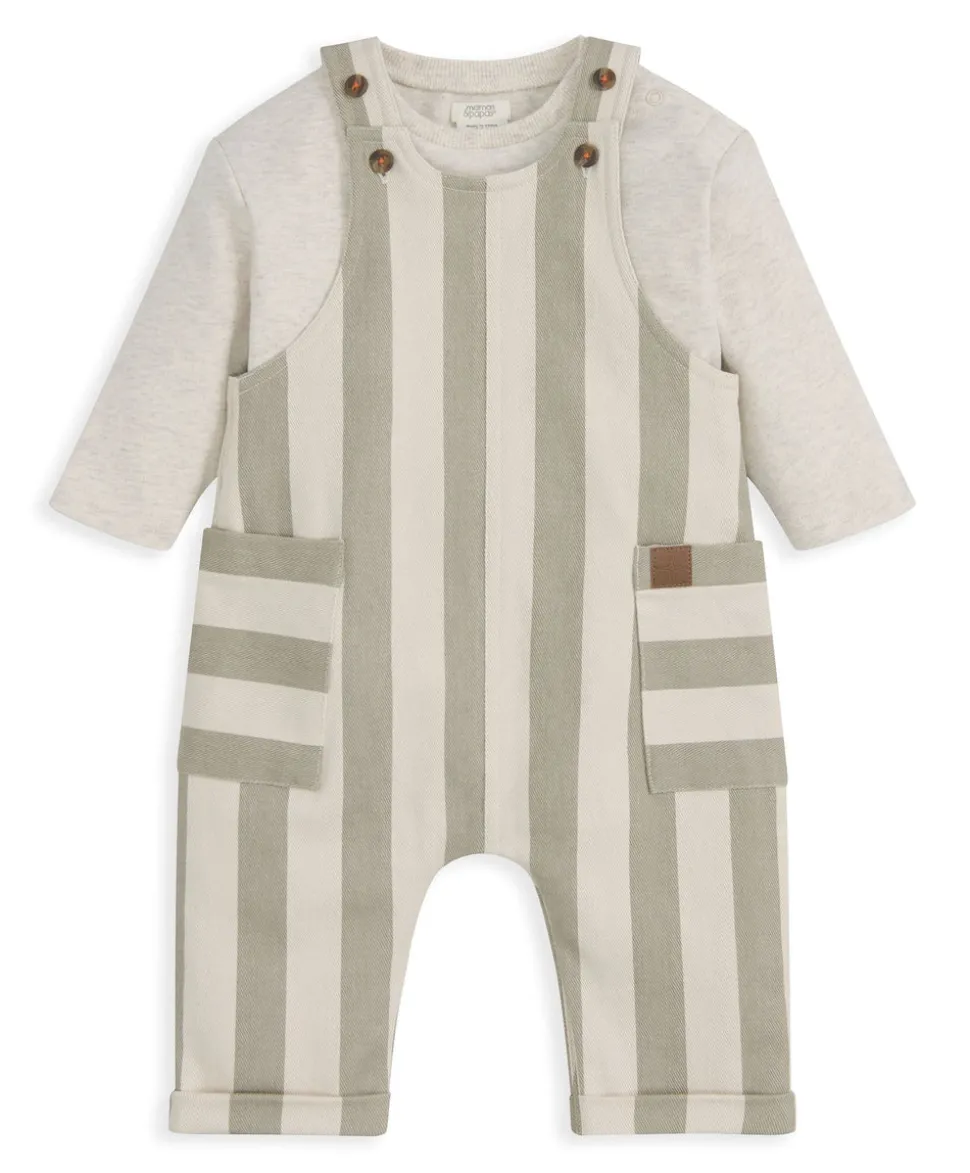 Striped Dungarees & Ribbed Top