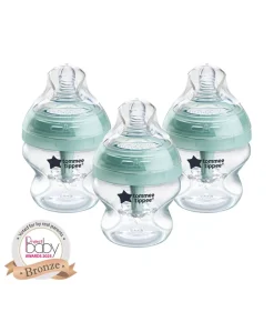 Tommee Tippee Advanced Anti-Colic Baby Bottle with Extra-Slow Flow Teat (Pack of 3) - 150ml