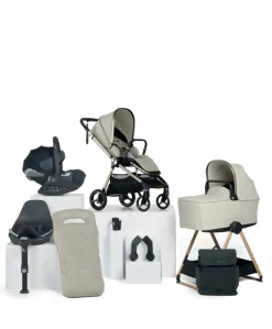 Vardo Complete Pushchair Bundle with Cybex Cloud T i-Size Rotating Baby Car Seat & Base (9 Pieces) - Shell