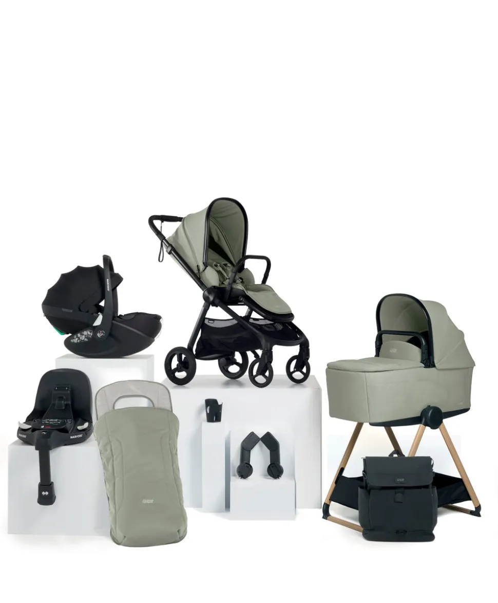 Vardo Complete Pushchair Bundle with Maxi-Cosi Pebble 360 Pro² Car Seat & Base (9 Pieces) - Sage